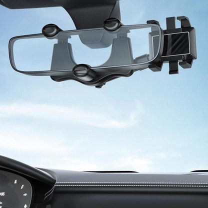 360 Rotatable Rearview Mirror Phone Holder for Cars: Universal & Convenient