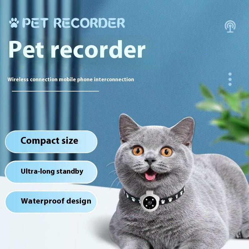 Pets Recorder Pet Tracker Collar Dogs and Cats Viewing Angle Motion Recording Camera