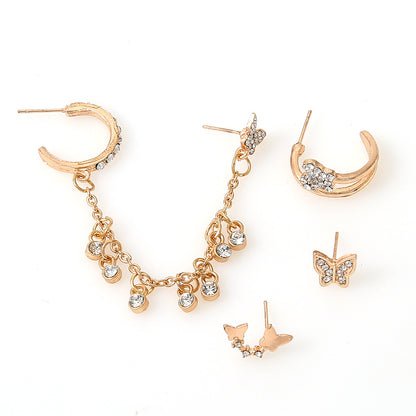 Fashion Stud Earrings Set: Mini Star, Moon, Butterfly