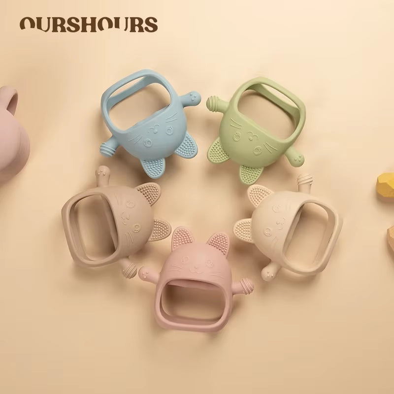 Baby Silicone Teething Toy Hand Pacifier for Newborn Glove Teether Toys BPA Free Infant Dental Care Chew Molar Stick Baby Stuff