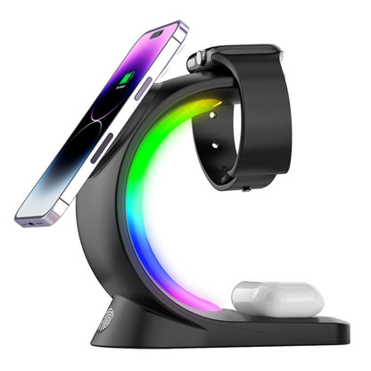 4-in-1 Magnetic Wireless Charger with Fast Charging for Smartphones, AirPods Pro, & Apple Watch