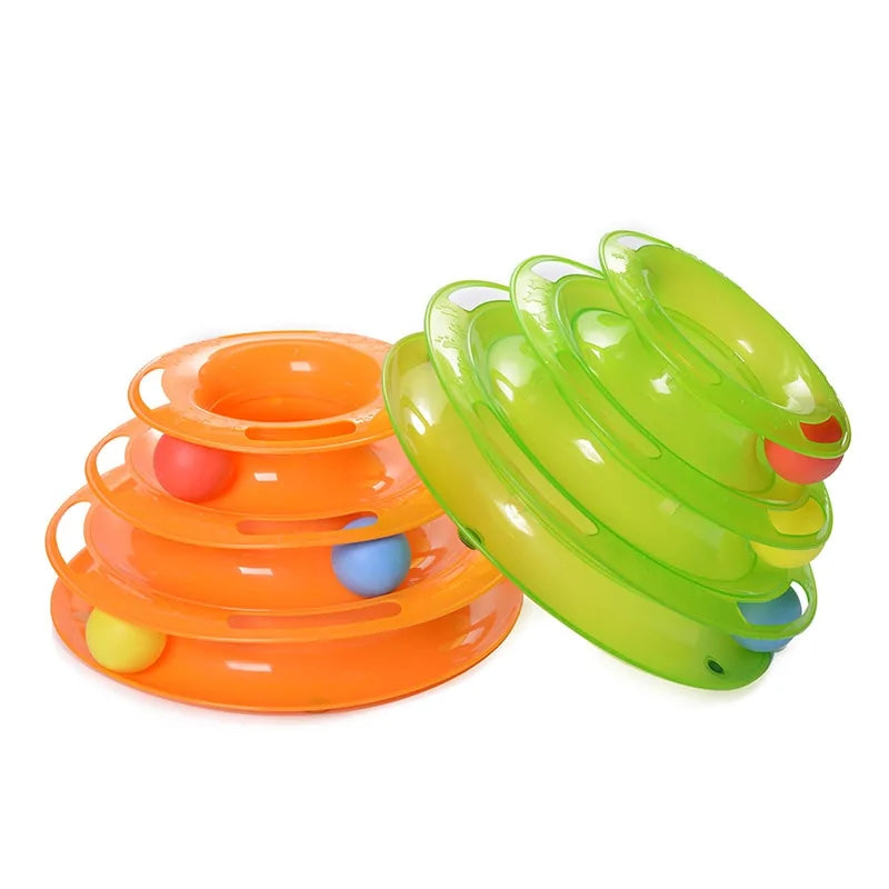 Three Levels Pet Cat Toy Tower Tracks Disc