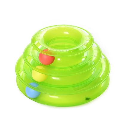 Three Levels Pet Cat Toy Tower Tracks Disc