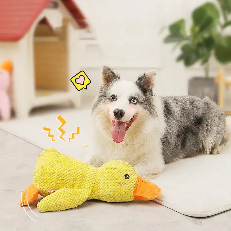 Durable Plush Chew Toy with Sounds for dogs Quack-Quack Duck Dog Toy