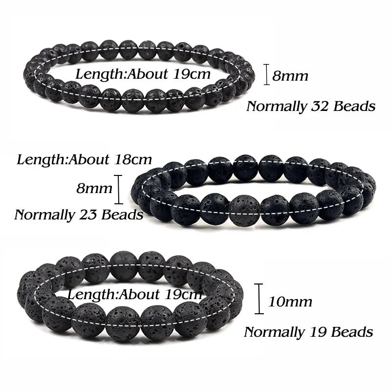 Natural Volcanic Stone Beads Bracelets