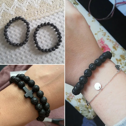 Natural Volcanic Stone Beads Bracelets