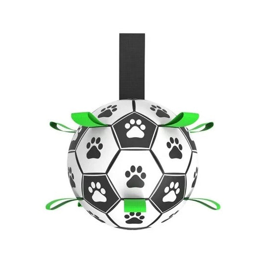 Dog Toys Soccer Ball with Grab Tabs Interactive Dog Toys for Tug of War